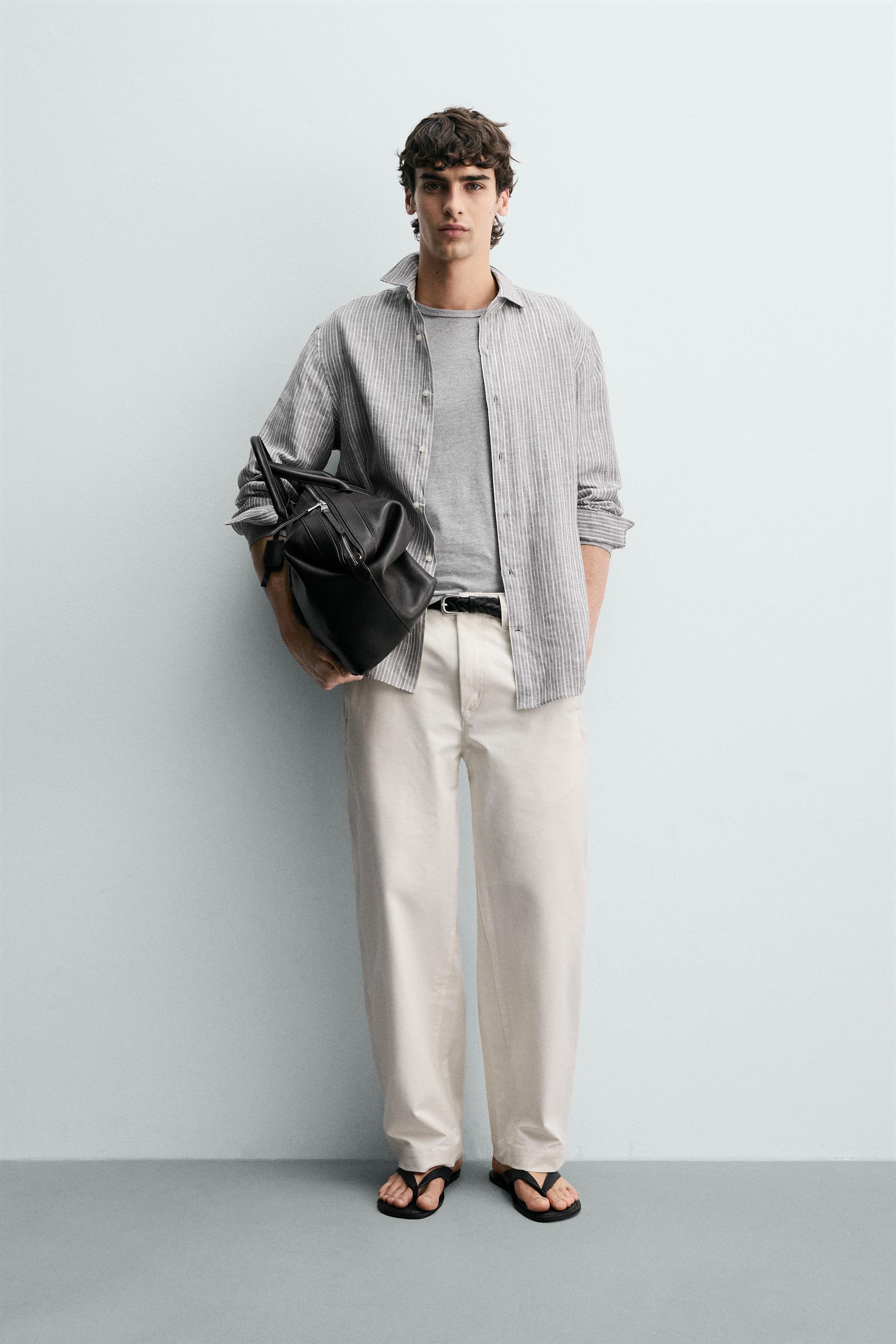 100% LINEN STRIPED SHIRT
